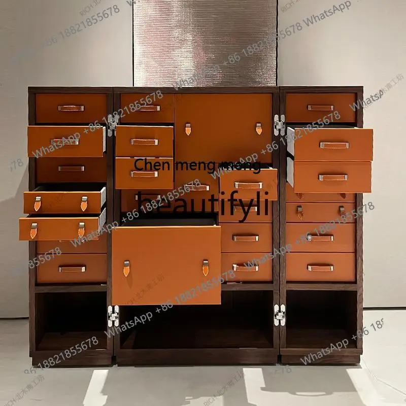Bedroom storage cabinet Solid wood chest of drawers Locker with combination lock