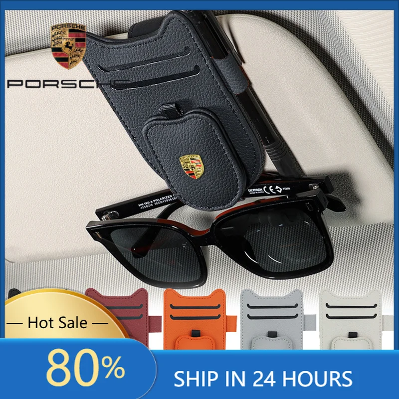 

Interior Stickers Fot Porsche 3D Metal Logo Car Interior Glasses Clip Card Sunglasses Storage Holder for Porsche 911 Cayenne Mac