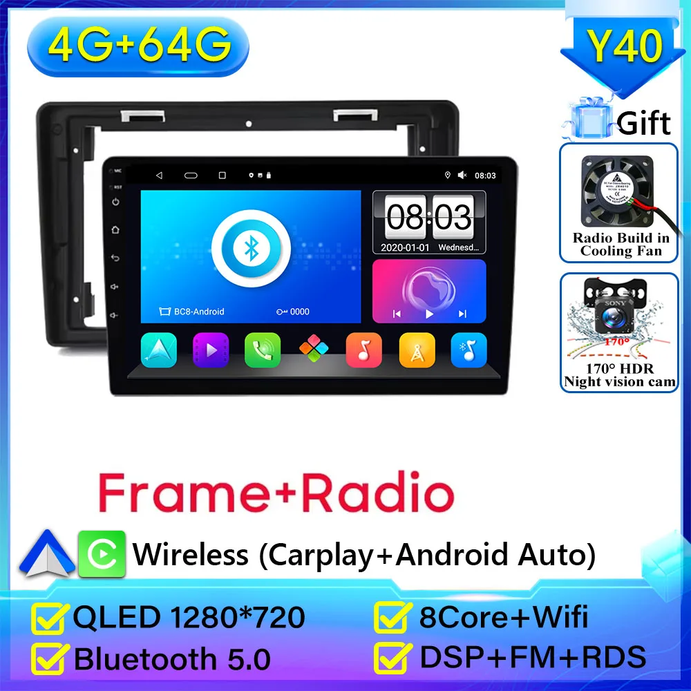 Autoradio Voor FIAT PANDA 2003 2004 2005 2006-2012 Navigatie GPS Android Auto Stereo Multimedia Speler Carplay Autoradio Geen 2din