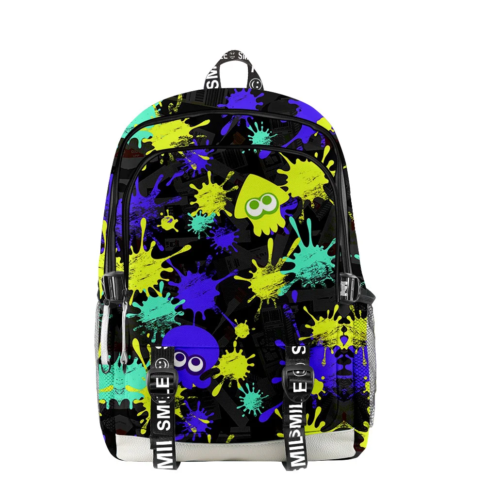 

Splatoon 3 Game Zipper Pack Fashion Backpack Fashion School Bag Unique Daypack 2023 Unisex Traval Bag Oxford Cloth