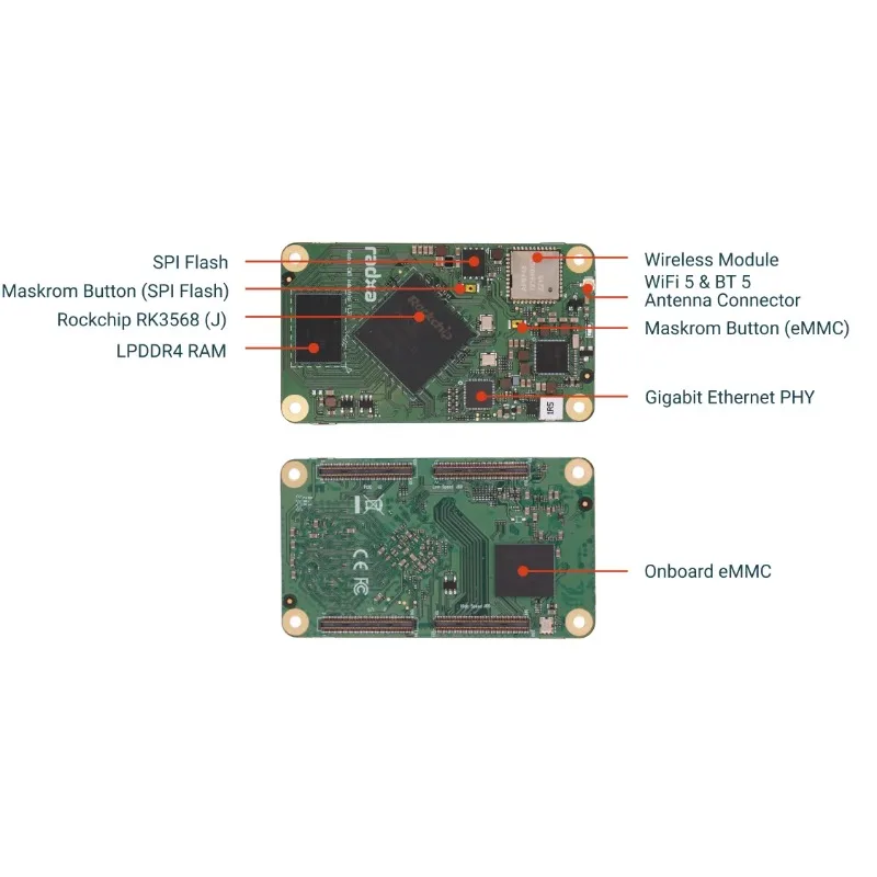 Afbeelding 6: 【Hot Sale】Radxa CM3I RK3568(J) 4-core CPU industriële computermodule, GPU, NPU, 4K en 4x100-pins B2B-connector, enkelvoudig
