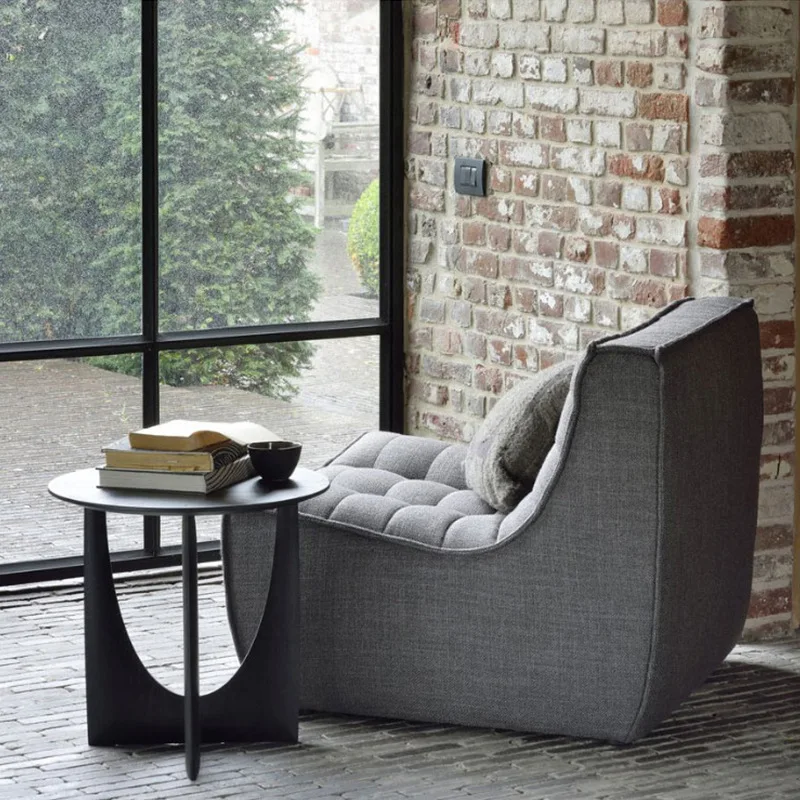 Fabric straight row small apartment module corner three people furniture sofa