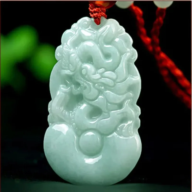 

Natural Emerald Chinese Zodiac Jade Pendant Bead Auspicious Necklace Jewellery Fashion Hand-Carved Animal Man Woman Luck Amulet