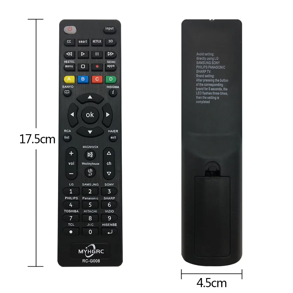 Universal TV Remote Control for Samsung LG Sony Philips Sharp, Panasonic TCL Toshiba Hitachi VIZIO HAIER TV remote