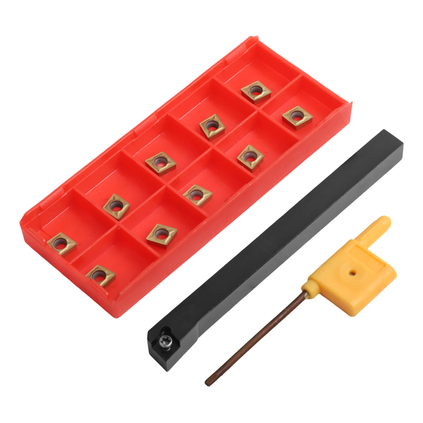

SCLCR0808H06 8x100mm CNC External Lathe Turning Tool Holder With CCMT060204 Carbide Inserts and T8 Wrench