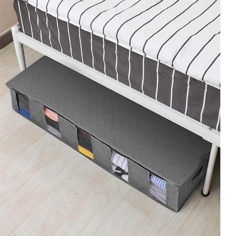 1-5PCS Clothes Storage Boxes Divided Storage Boxes Foldable Underbed Clothes Organization Storage Bags Dustproof Storage Boxes