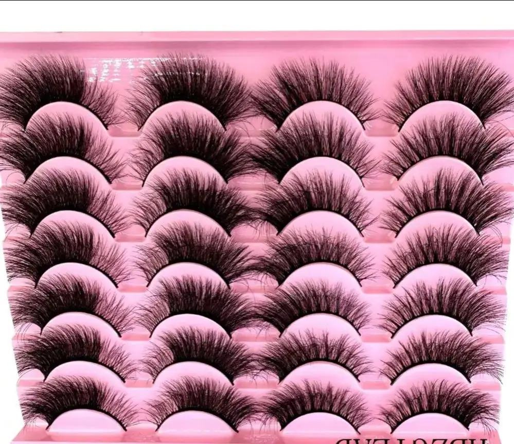 14 pairs of 3D fake mink naturally messy thick eyelashes extended makeup fake eyelashes