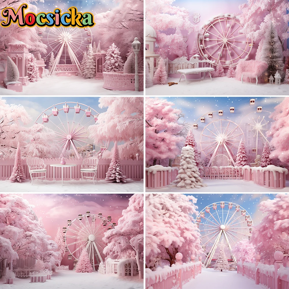 Mocsicka Christmas Backdrops Kids Family Portrait Props Baby Girl Photography Photostudio Xmas Windows Fireplace Background