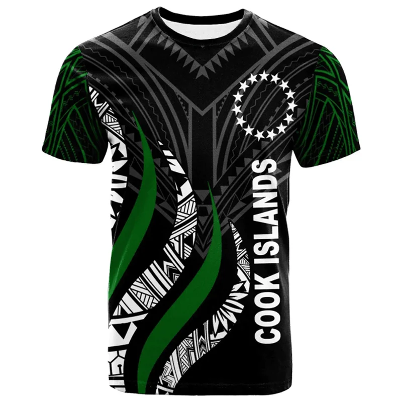 Cook Islands Flag Map Graphic T Shirts National Emblem T Shirt For Men Clothes Polynesia Unisex Tshirt Casual Man Tee Women Tops