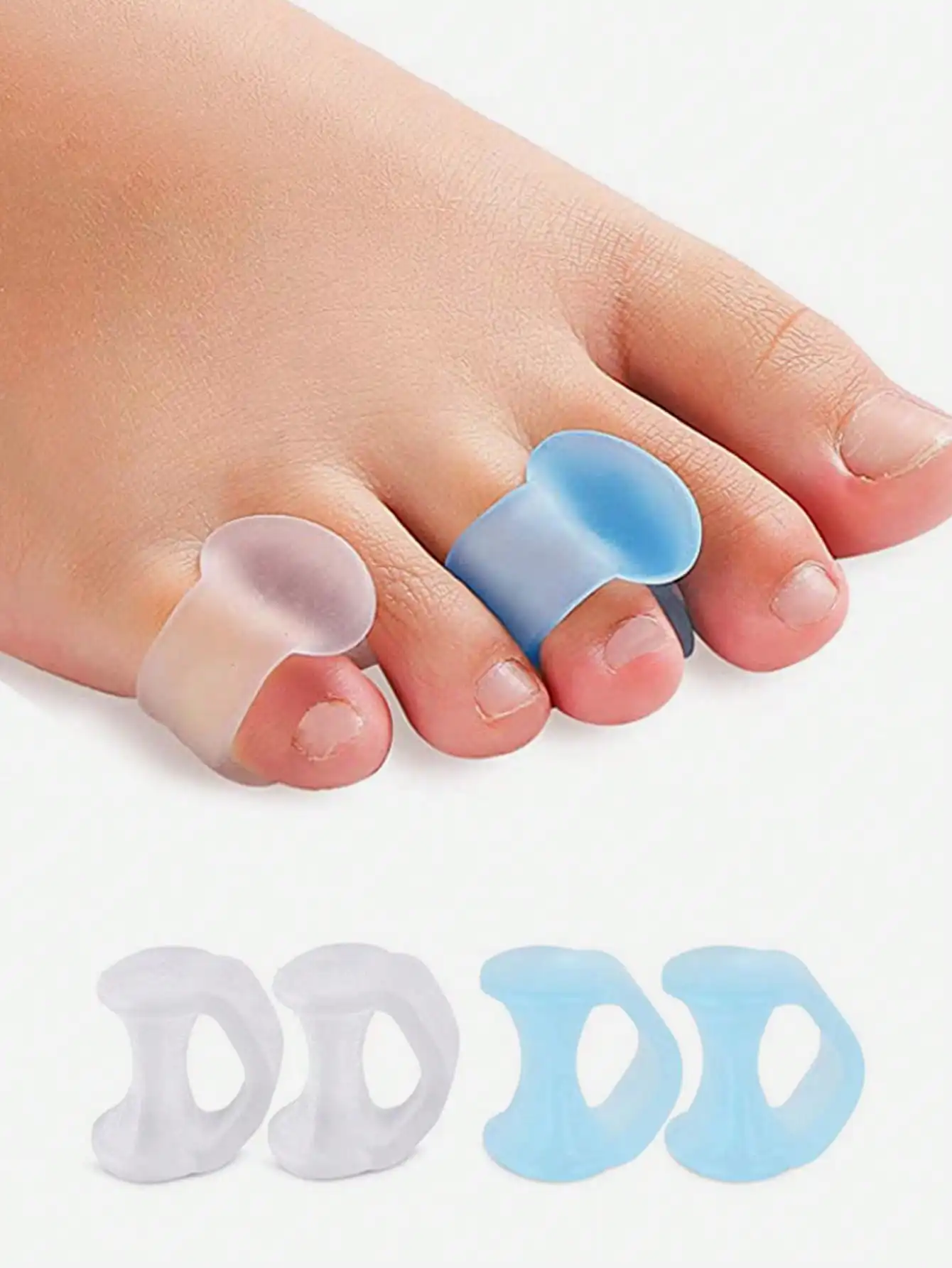 Separatore per Dita dei Piedi in Gel, 4 Pezzi di Distanziatori in Silicone per il Sollievo dall'alluce valgo, Divaricatori per Dita dei Piedi Durevoli per Uomini e Donne, Facili da Indossare per Yoga e Pedicure