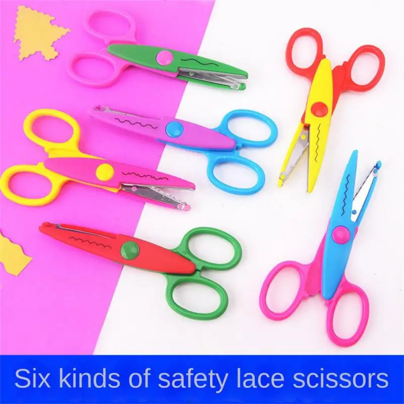 Creative Wavy Pattern Safety Scissors Kawaii Lace Scissors Card Photo Handmade Tools DIY Paper Cutter School Office Supplies