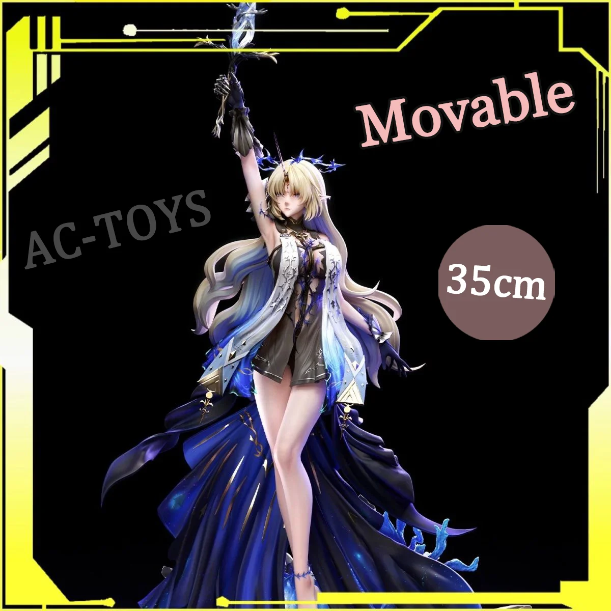 Wuthering Waves Cartesia Angel Holy Sword Pose Resonance Figure For Fans 35cm Sexy Maid Movable PVC Anime Model Toy Gift