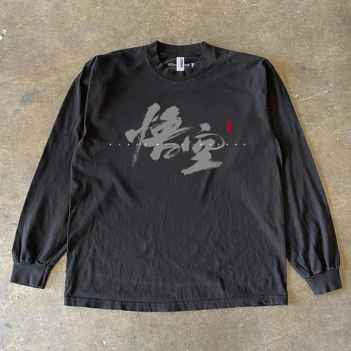 Heavyweight 300g Pure Cotton Long Sleeve T-Shirt Black Myth Monkey King Game Versatile Youthful Summer Casual Loose Fit Tee