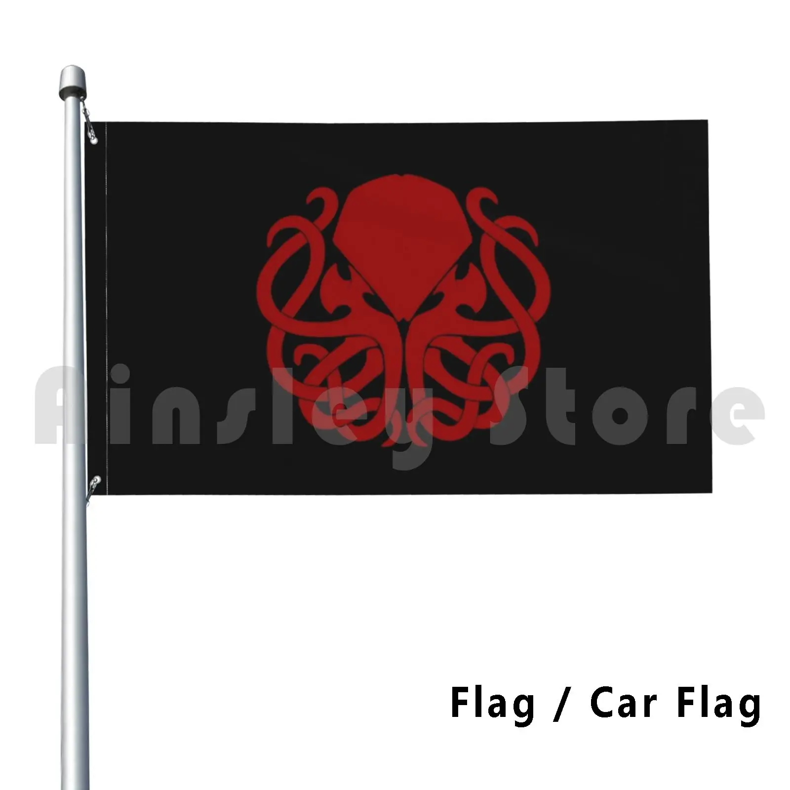 Cthulhu Logo High Quality Red Outdoor Decor Flag Car Flag Cthulhu High Chaosium Inc High Quality Logo Howard