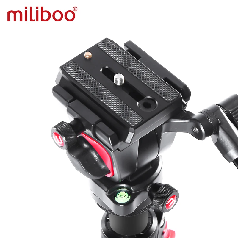 miliboo MUFA-BK Professional Photographic Travel Compact Aluminum Heavy Duty Tripod Monopod&Fluid Head for Digital DSLR Came