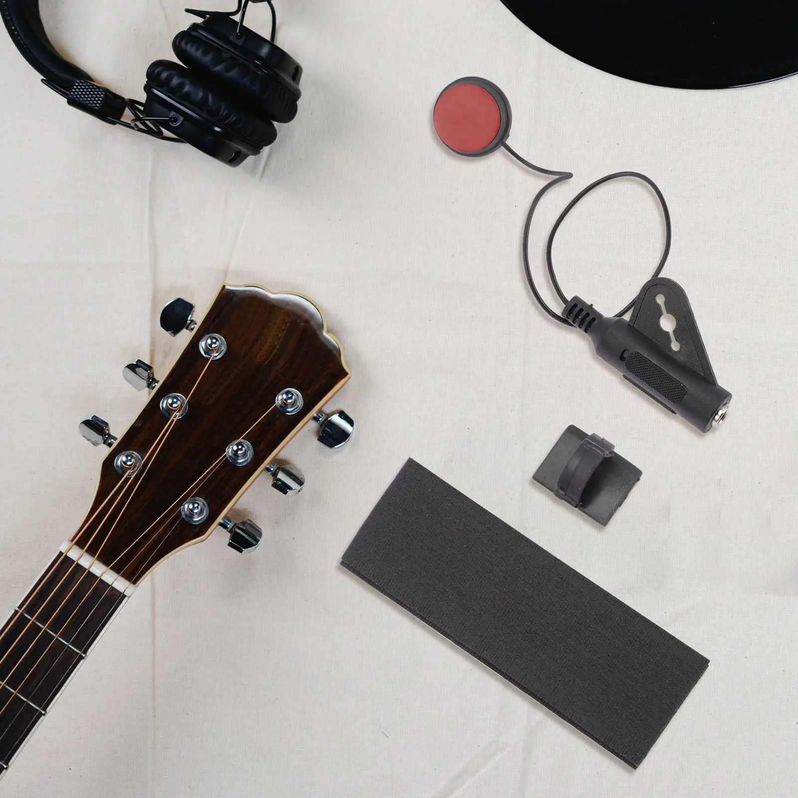 Acoustic Guitar Pickup Multipurpose Sound Hole Pickup Self-Adhesive Easy Use Clear Guitar Accessory Piezo Pickups Transducer