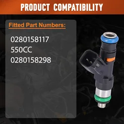 6 pz iniettori di carburante con quattro accessori 52lb 550cc 2.7TT Turbo per Audi A4 TT VW Golf Jetta BOSCH 0280158117 ricambi auto