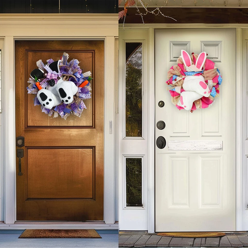 

Easter Door Wreath Front Home Office Festival Ornament Easter Bunny wreath Home Decoration wreath 40cm Cute Rabbit wreath