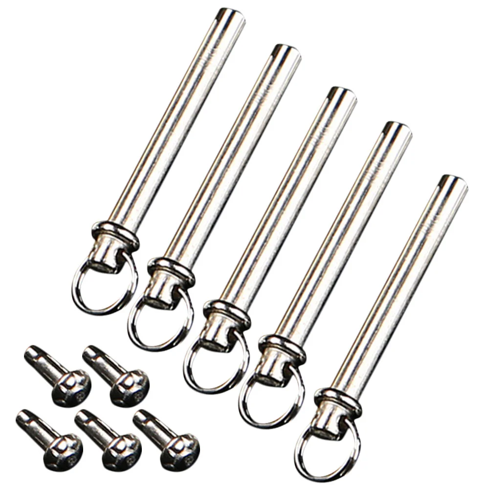 5 Sets Folding Fan Shaft Accessories Ceiling Nut and Rivets Fasteners Silver Stainless Steel