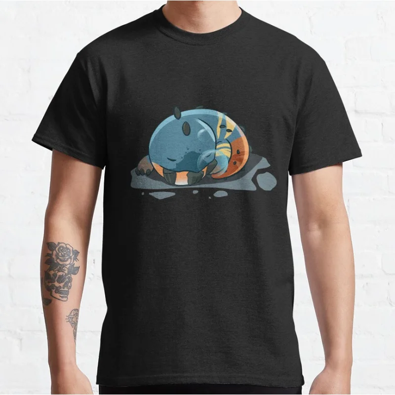 

Sleeping Dodogama Monster hunter world gift t shirt for men Cartoon Video game MHW Graphic Tee Y2K Clothes All size tops S-6XL