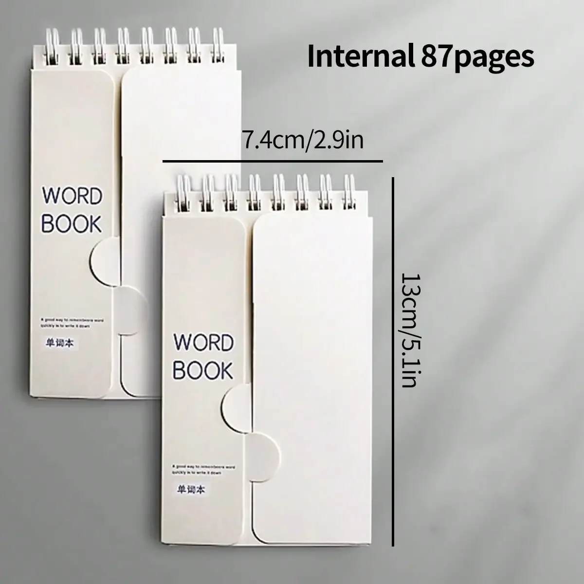 2 stks/set Draagbare Woordenschat Geheugen Kladblok Shorthand Spiraal Notebook voor Planning en Memoratie met Cover-Up Functie