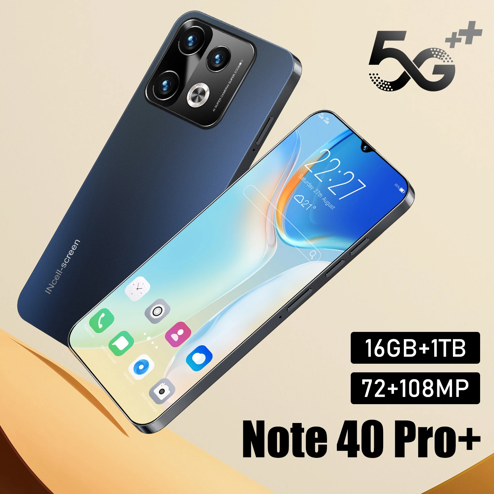 

Global Version Note40 Pro Smartphone 5G 6.8 Inch Snapdragon 8 Gen3 108MP Camera Android Phone Unlocked Celulares Cell Phones