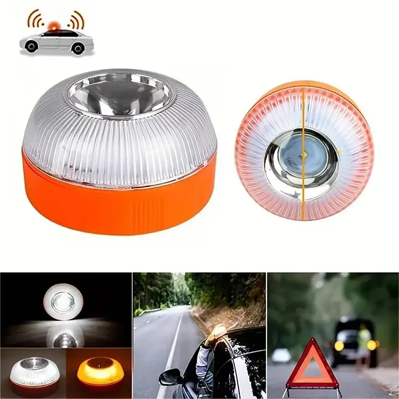 Led Car Emergency Light V16 Flashlight Magnetic Induction Strobe Light Road Accident Lamp Beacon Safety Battery Accessory