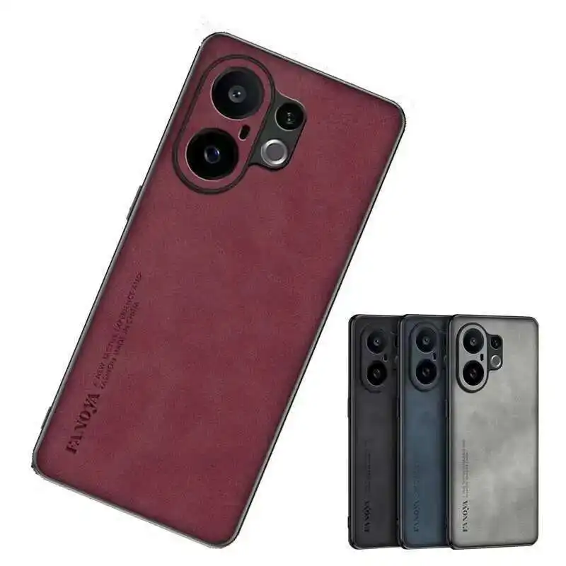 

For Vivo X200 fe Чехол для Skin Feel Shockproof Leather Case Soft Back Cover Funda For Vivo s30 pro mini X200 FE