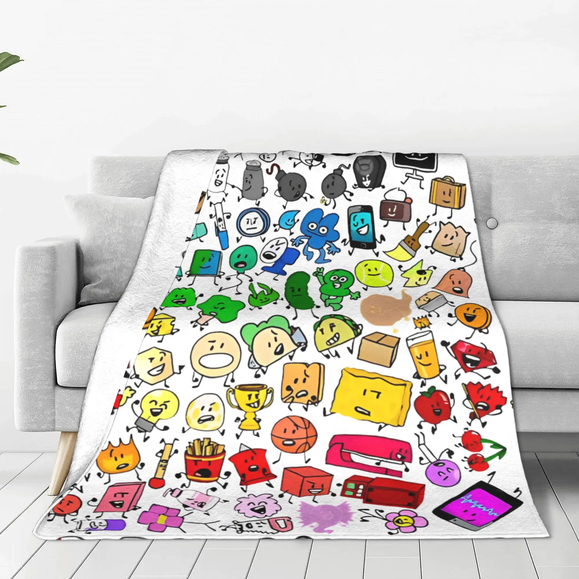 

BFDI Inanimate Insanity мультфильм фланелевые пледы битва для острова мечты одеяло домашнее легкое тонкое плюшевое тонкое одеяло