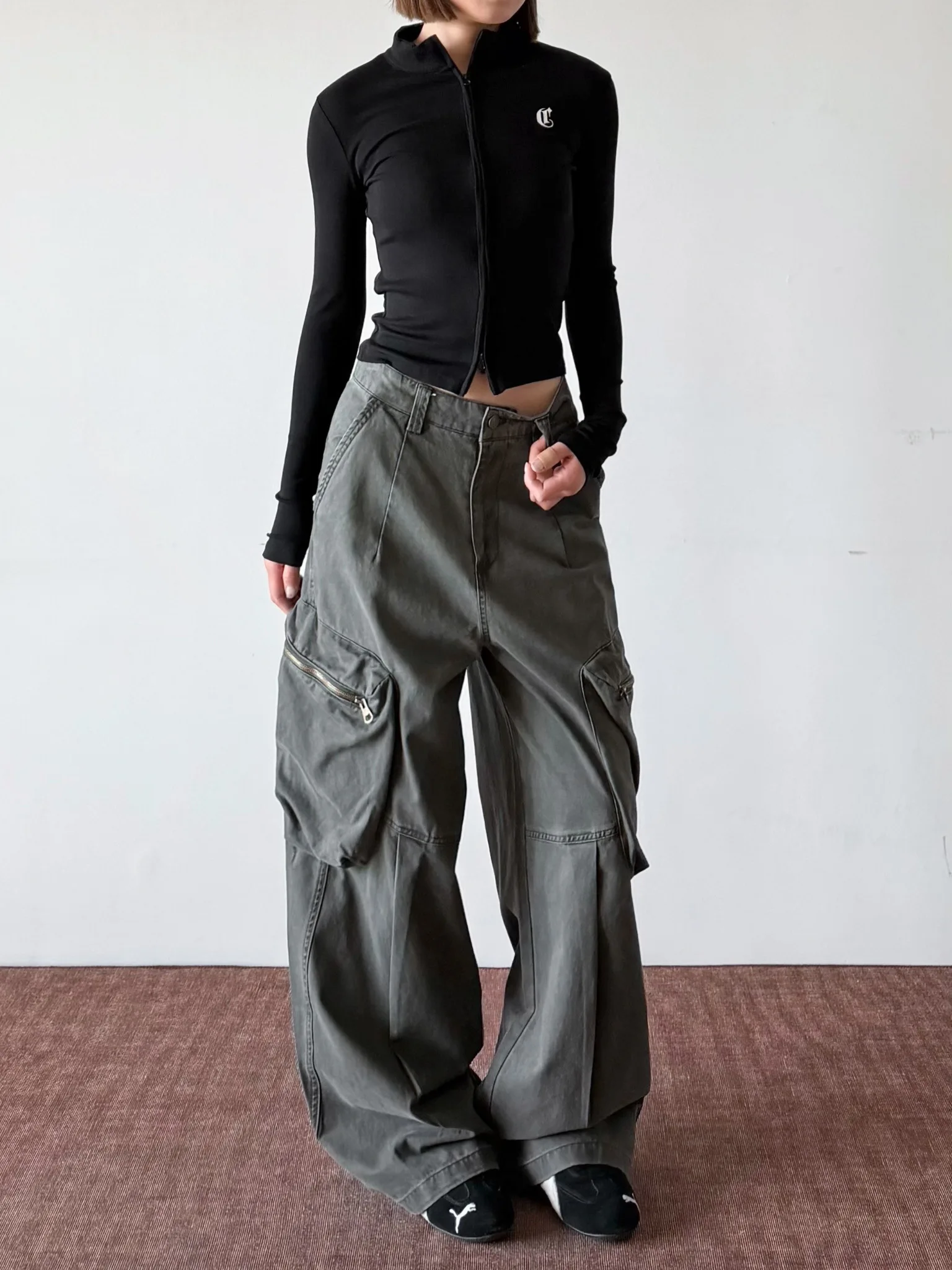 

Американские ретро-брюки в стиле милитари с множеством карманов, повседневные, широкие, прямые, унисекс