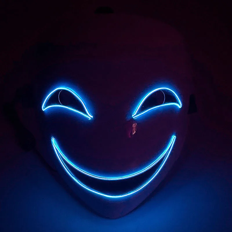 Smiley Mask Glowing Black Bullet Smiling Leech Shadow Yin Mask Full Ghost Face Black Contractor Halloween