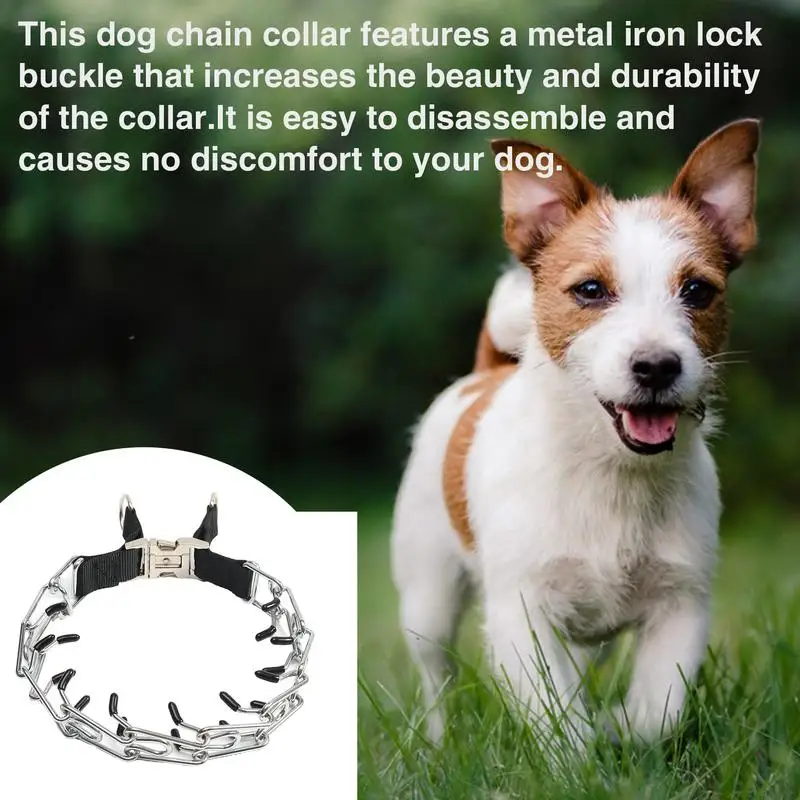 Dog Chain Collars Dog Choke Chain with Quick Release Metal Buckle Dog Pinch Training Collar pet Chain For puppy Training