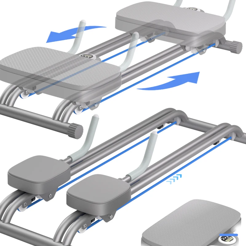 آلة اللياقة البدنية الجديدة للبطن ذات المسار المزدوج، عجلات عضلات البطن المنزلية، معدات اللياقة البدنية الرياضية متعددة الوظائف