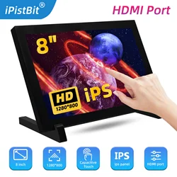 8 inch HDMI Capacitive Touchscreen Portable Monitor 1280x800 IPS Display For Raspberry Pi Plug And Play Compatible Win 8/10