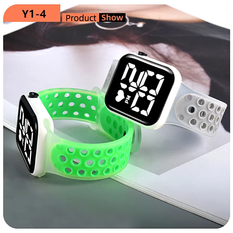 Simple Digital Watch for Kids Waterproof Sport Electronic LED Watch TPU Band Display Day Month Children's Watch Boys Girls Clock