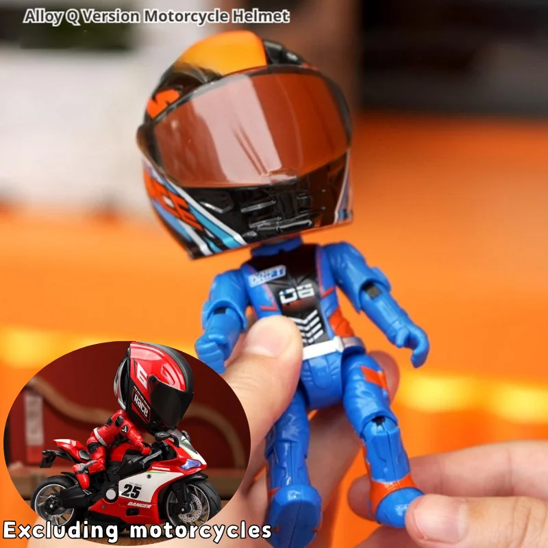 Removable Helmet Racer Figure Motorcycle Rider Doll for Car Dashboard Decorative Movable Limbs Flexible Transform Figurine