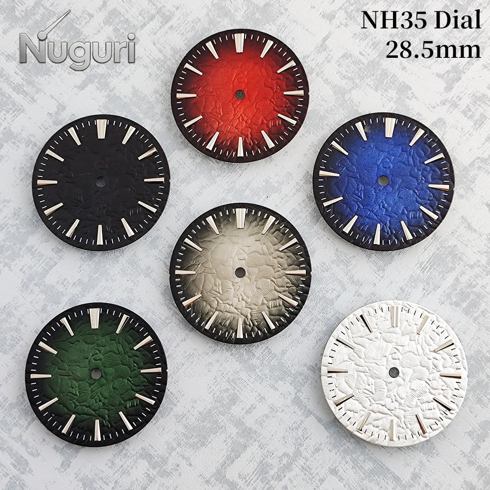 

28.5mm NH35 dial watch dial gradient rose pattern customized dial suitable for NH35 movement GS modified dial