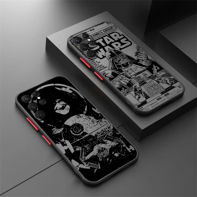 Disney Star Wars Luxury Logo Frosted Translucent For Samsung Galaxy S24 S23 S22 S21 S20 FE S10 S9 S8 Plus Ultra Pro 5G TPU