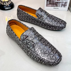 YRZL Men Handmade Loafers Soft Moccasins High Quality Spring Autumn PU Leather Shoes Men Flat Driving Loafers for Men Size 48