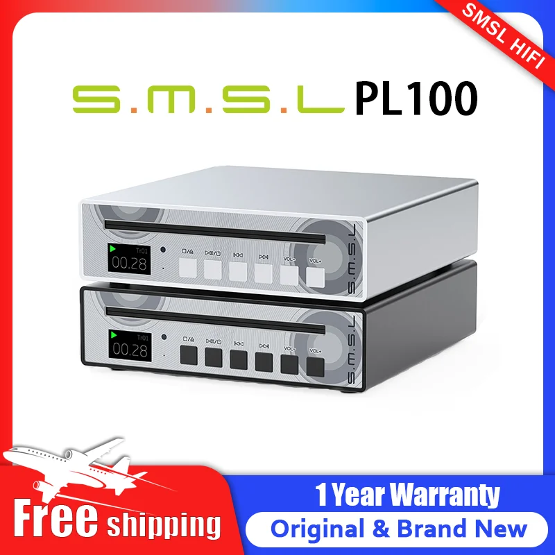 SMSL PL100 Hi-res Audio CD Player Portable CS43131 support Optical Coaxial 32Ω/60mW 3.5mm Headphone Output With Remote Control