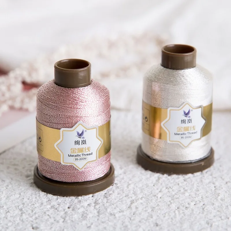 Hilo de encaje de bobina de plata de lujo de 0,2mm y 200 metros para hacer joyería de moda DIY, hilo trenzado antideslustre, hilo artesanal elegante