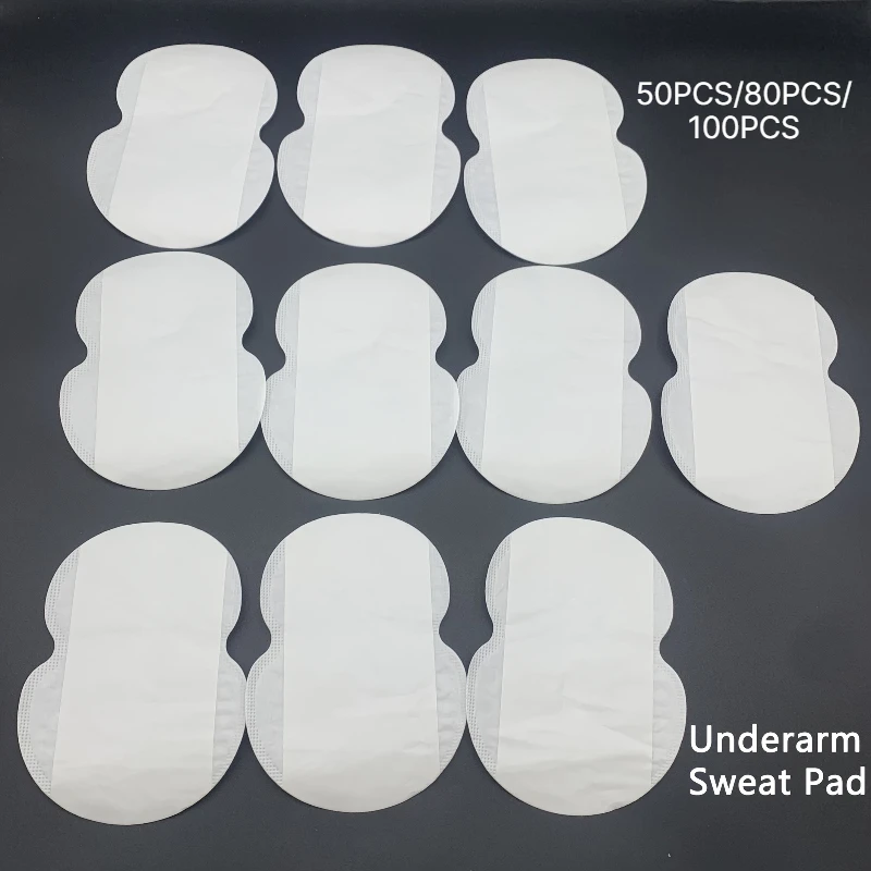 50Pcs/80Pcs/100Pcs Disposable Invisible Underarm Sweat Pads Breathable Absorbent Anti-Sweat Armpit Shields