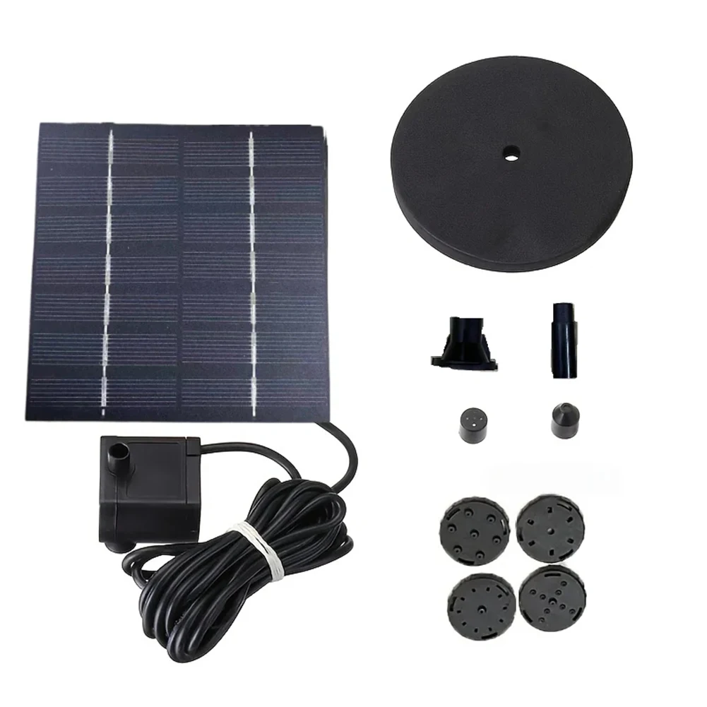 

Солнечный насос для фонтана 1.5 Вт с 6 сменными насадками для птичьих поилок, небольших прудов, садовых водных объектов, напор 120 см, 7 В