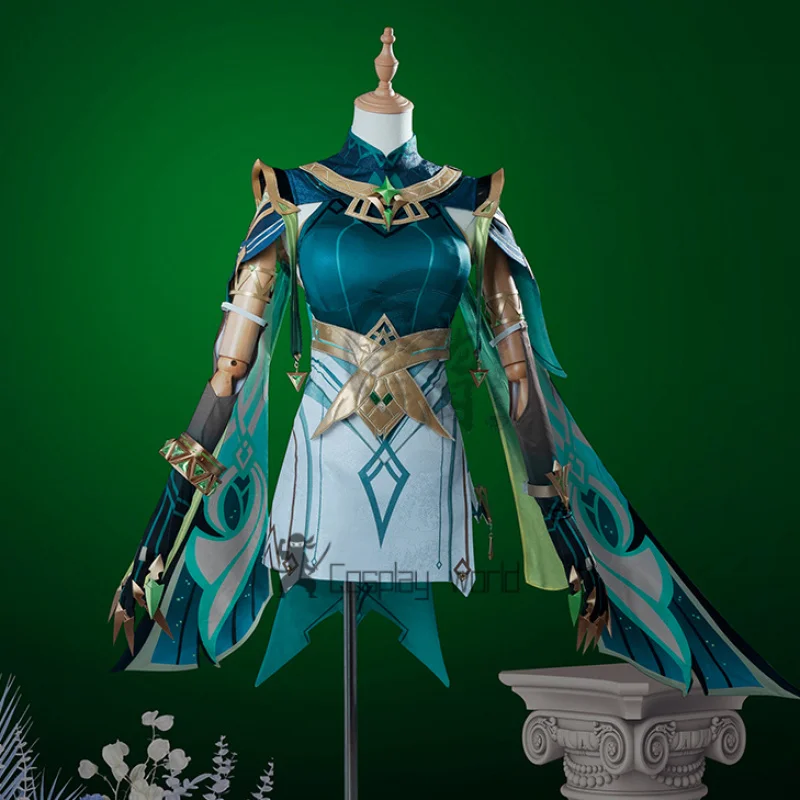 

Nefer Game Genshin Impact Cosplay Costume Green shawl skirt gloves Outfit Dress Carnival Halloween Full Set Party Clothes