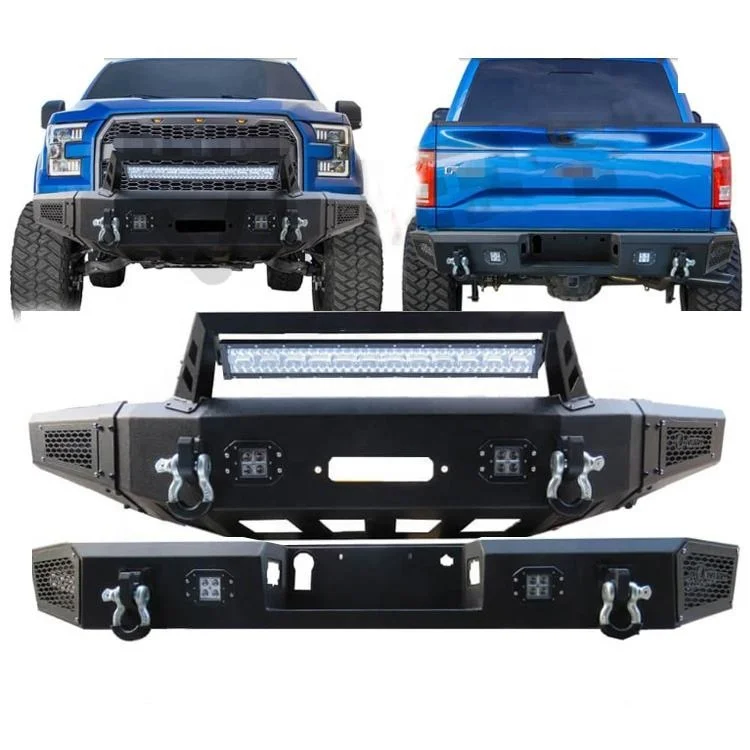 Front Bumper Rear Bumper Offroad Led Lights D-Rings Pickup Truck Bumper for Ford F150 2015-2017