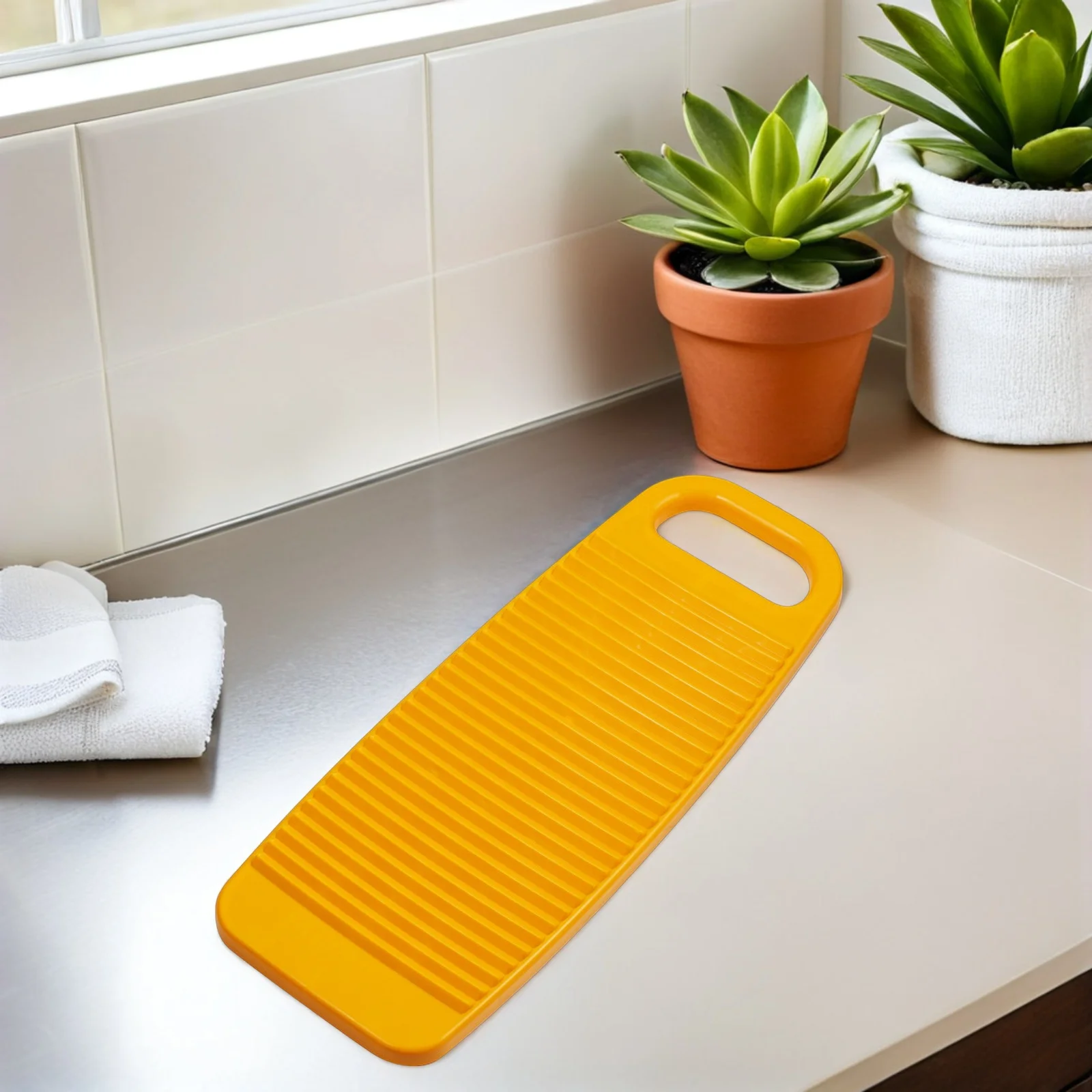 

2Pcs 45cm Non Slip Plastic Laundry Washboard Stable Textured Surface for Efficient Stain Removal Manual Clothes Washer