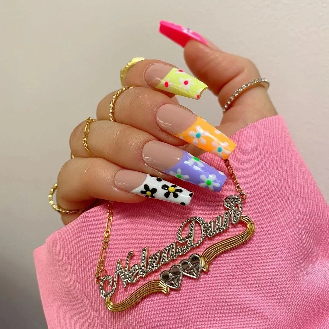 Customized Two Tone Two Heart Custom 18K Gold Plated Name Necklace Personalized Double Plated Name Pendant For Women Necklace