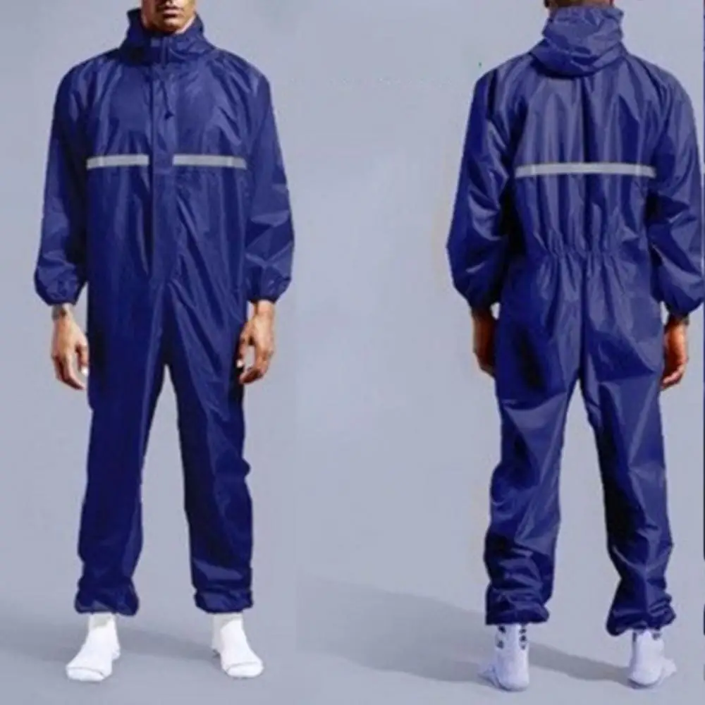 Capa de chuva de trabalho unissex, macacão de uma peça, uniforme, poncho à prova d\'água com capuz, macacão grosso, proteção de trabalho