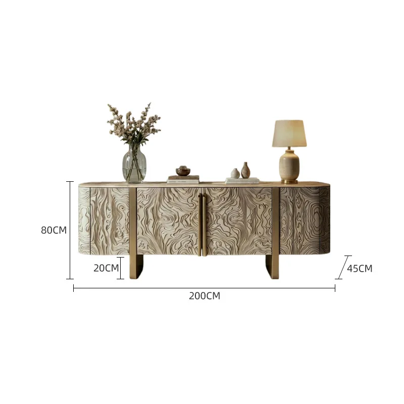 Italian light luxury dining side cabinet, villa high sense, decorative entrance cabinet c