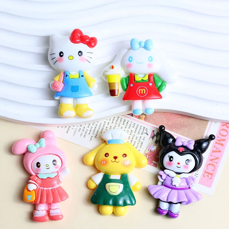 1Pcs New Kawaii Cartoon Sanrio Kitten Rabbit Puppy Nime Characters Resin Scrapbook Diy Jewelry Children Gift Hairpin Accessories